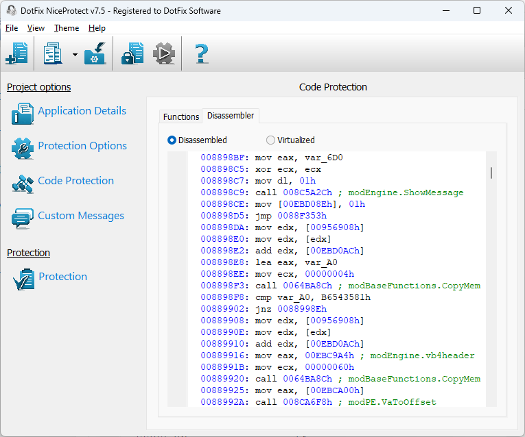 DotFix NiceProtect Disassembler