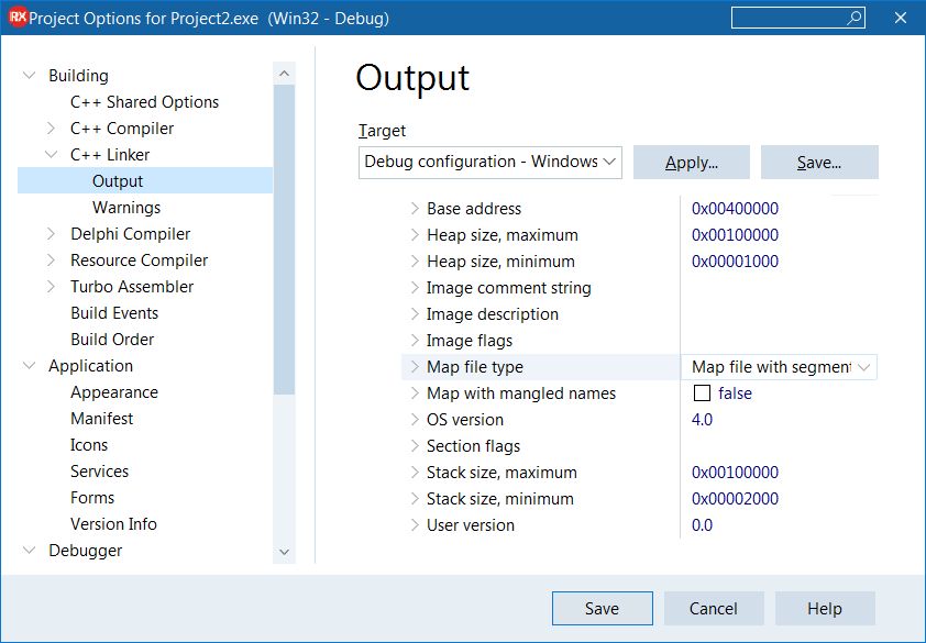 C++ Builder MAP File