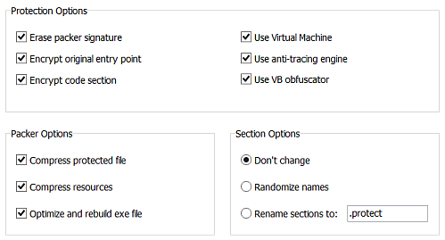 DotFix NiceProtect Options