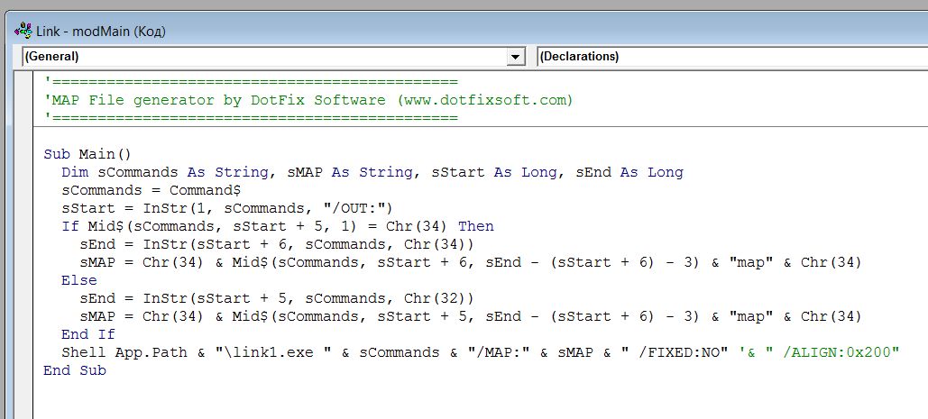 Visual Basic 6.0 MAP file