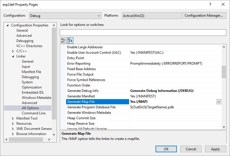 Visual Studio MAP File