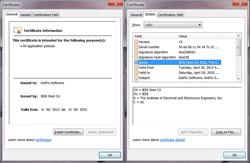 DotFix NiceProtect IEEE Taggant